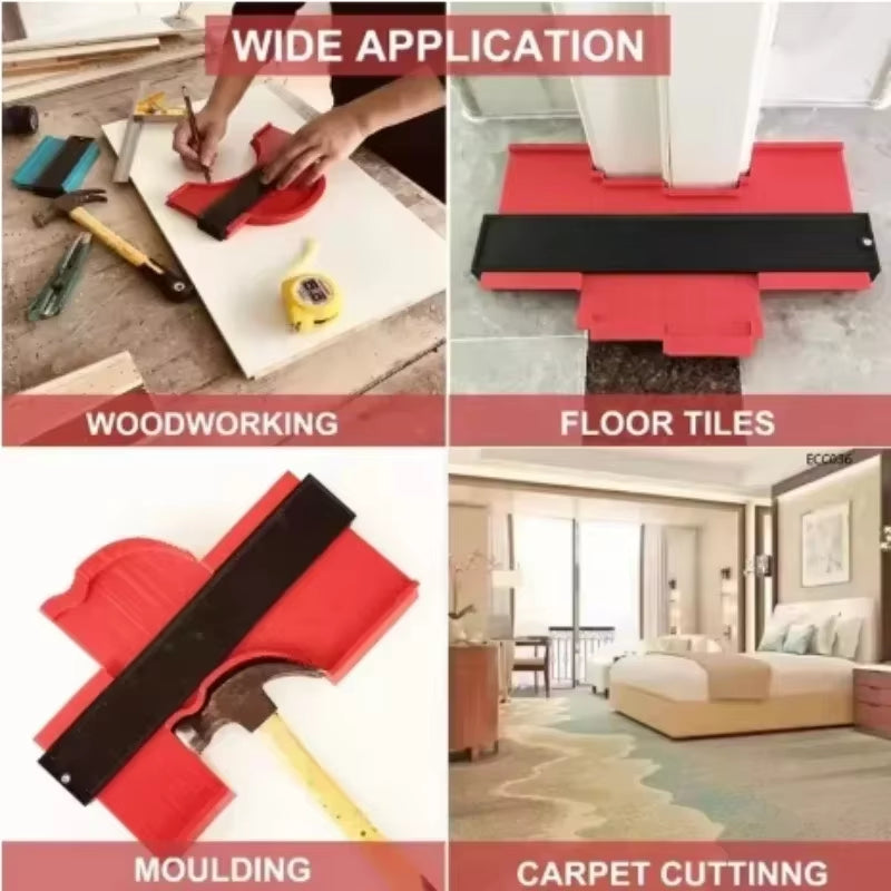 Calibre de contornos irregulares, regla de arco, plantilla de escala de perfil de contorno de plástico, escala de curvatura para azulejos y laminados.